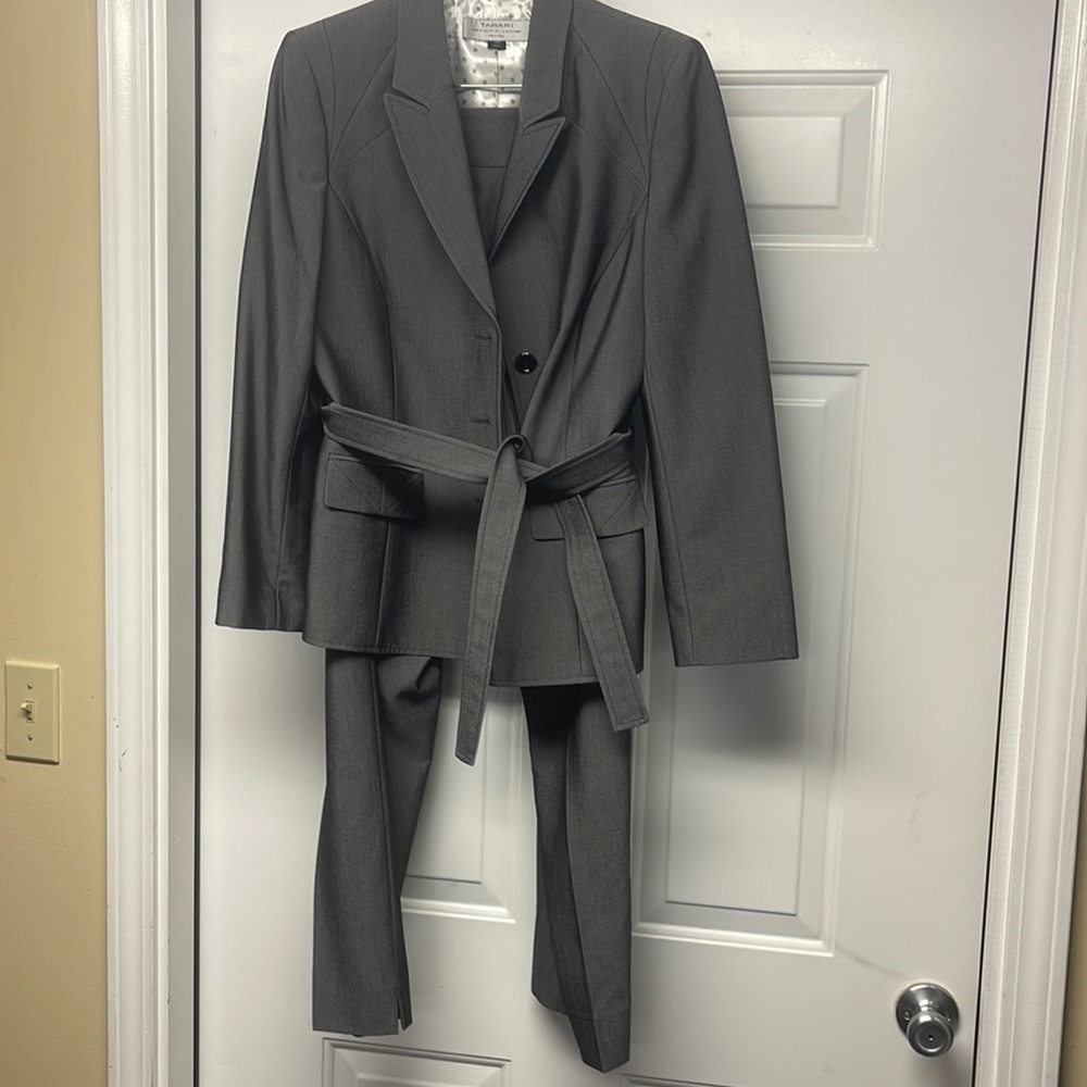 Tahari belted suit